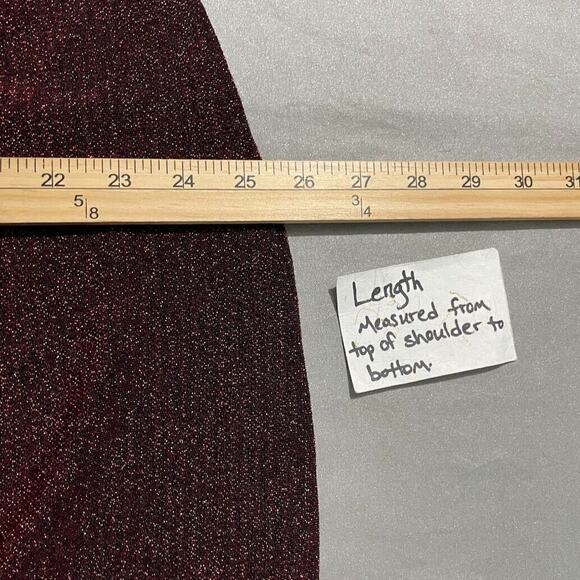 Grace The Perfect Fit Plus Size 1X Red Sparkle Glitter Top Y2K Glam Metallic - Picture 10 of 10